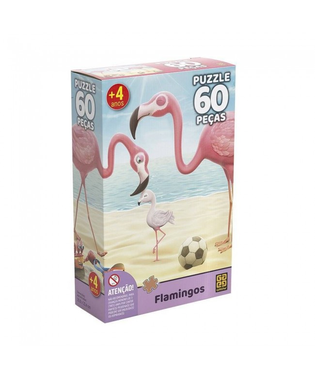 Quebra cabeça 60 peças flamingos - Grow 03752